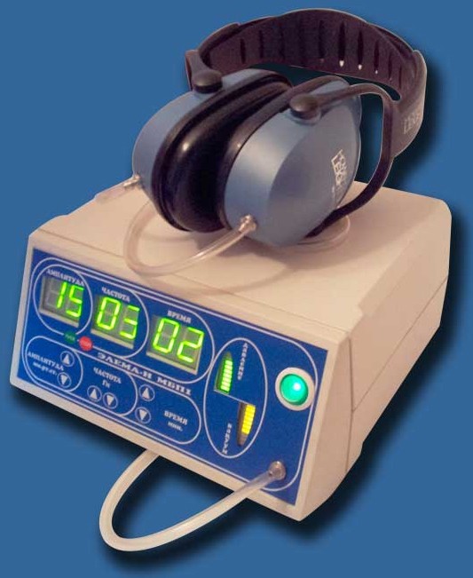 Массажер барабанной перепонки уха с помощью попеременного воздействия давления и вакуума Элема-Н МБП1