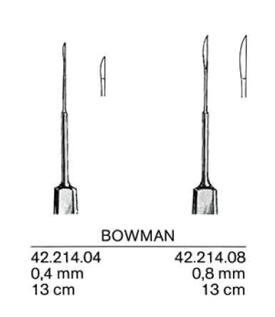Нож глазной 0,8 мм BOWMAN 42.214.08
