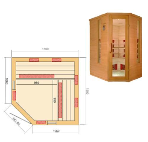 Инфракрасная кабина (сауна) ТРИО УГЛОВАЯ