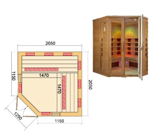Инфракрасная кабина (сауна) АККОРД УГЛОВАЯ