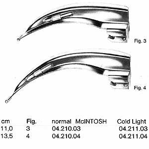 Клинок ларингоскопический McINTOSH, холодный свет 04.211.03