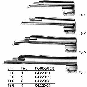 Клинок прямой ларингоскопический FOREGGER 04.220.03