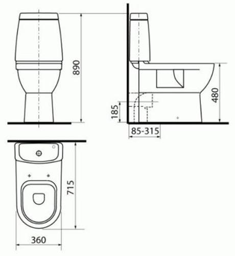 Унитаз для инвалидов EU-INVО-MG-02-NР2