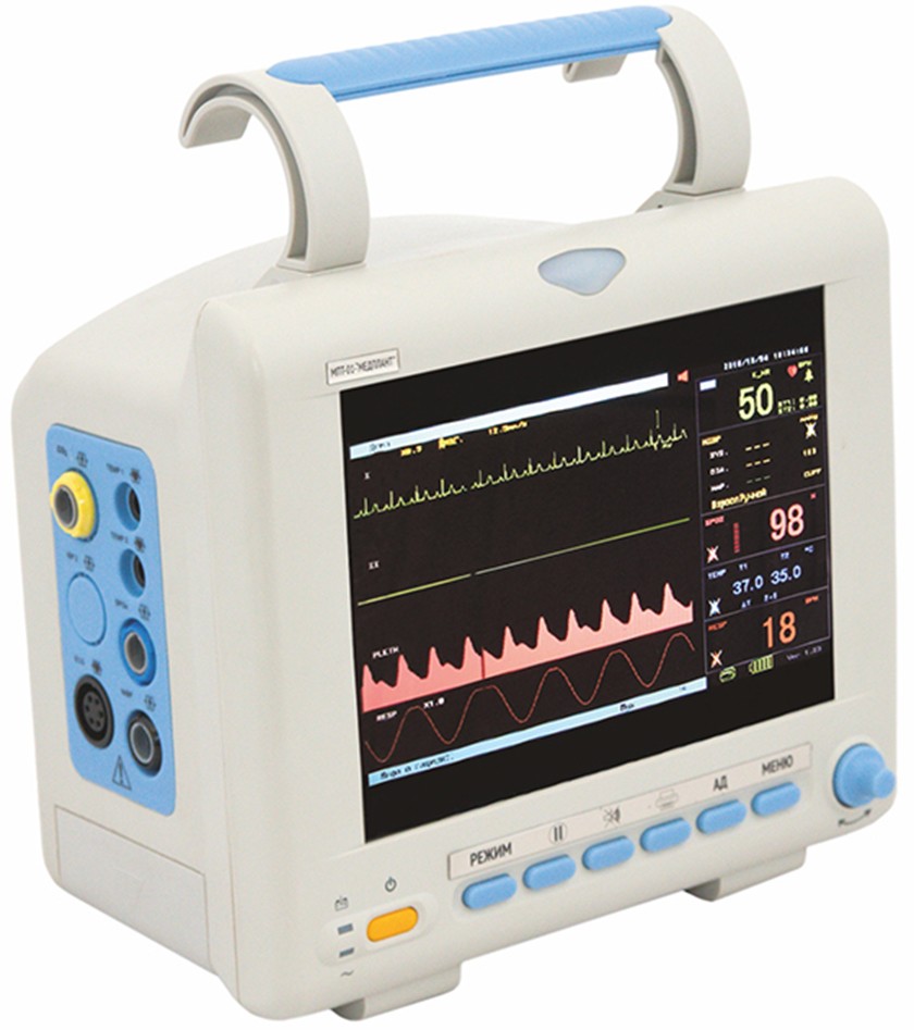 Монитор пациента реанимационный и анестезиологический транспортный МПТ-01-Медплант (c кронштейном)