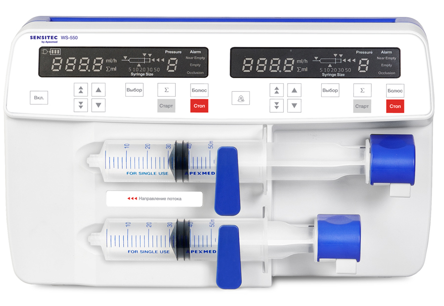 Шприцевой насос Sensitec WS-500 и WS-550